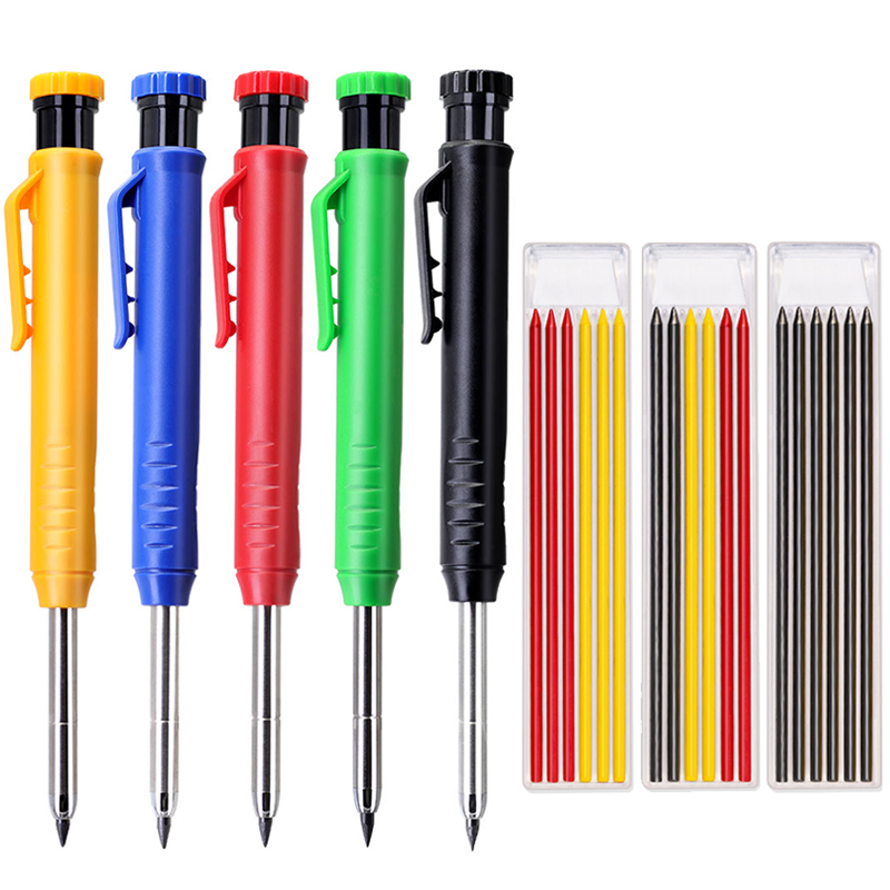 Staedtler Pencil Lumocolor - ソリッド大工鉛筆セット木工ツールシャープペンシル 3 色リフィル建設作業ツール大工マーキングスクライバー