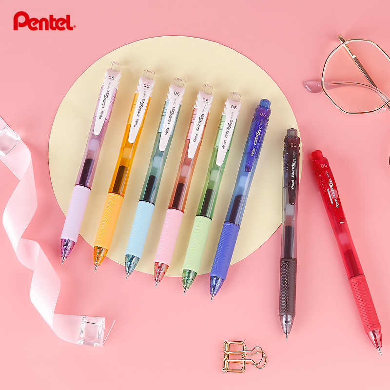 Pentel Pen Energel - ペンチ-ペンチ用ジェルナーリキッドカラー,速乾性ペン,ロールボール,0.5mm,金属針,オフィス用品