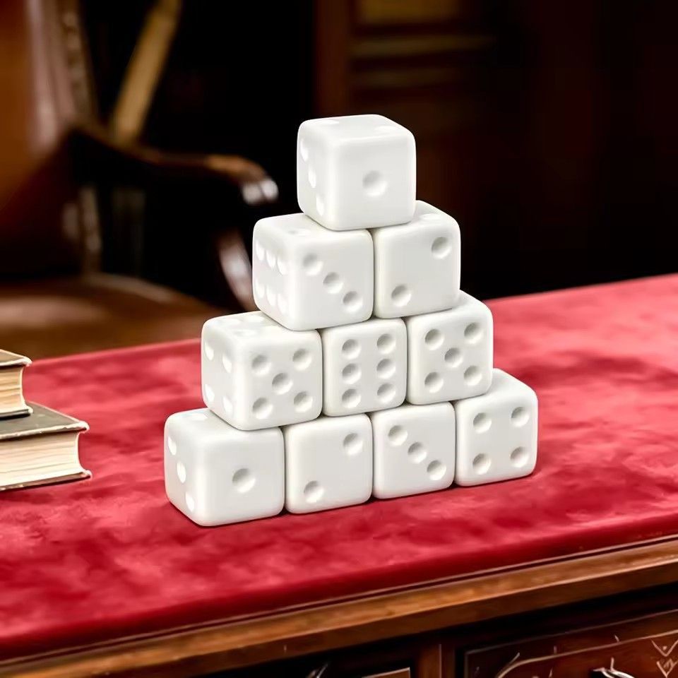 Puzzle Blank White - 10個/セット 無地の白いサイコロ 面白いパズルゲーム 15.8mm