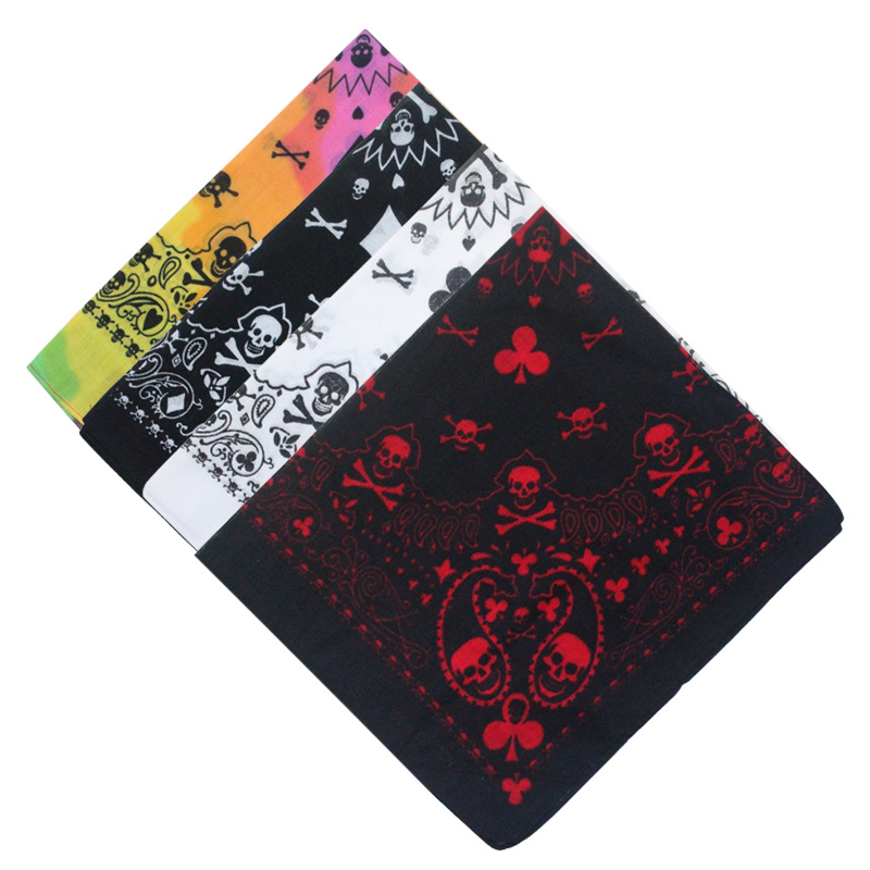 Bandana Blank White - 55 センチメートル白黒赤スカルポーカー幾何バンダナユニセックス原宿ヒップホップスクエアヘッドバンドオートバイスポーツヘアラップリストバンド