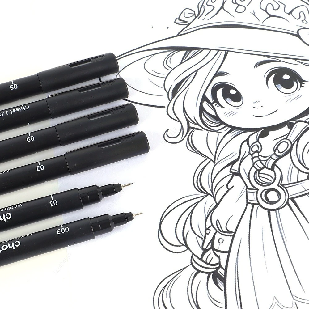 ブラックマイクロペン、15サイズ、防水アーカイブインク、アー - Copic Marker Sketch のレビューと価格