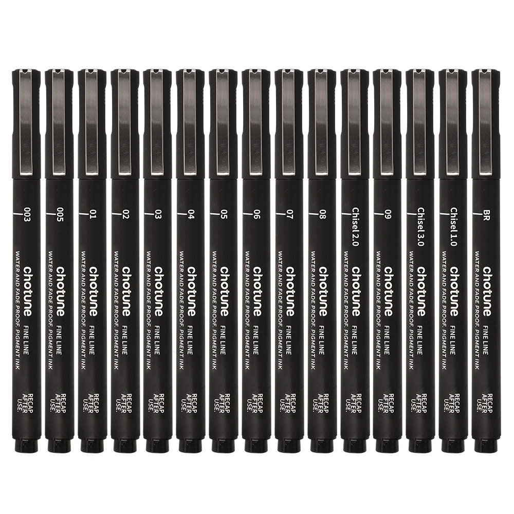 ブラックマイクロペン、15サイズ、防水アーカイブインク、アー - Copic Marker Sketch のレビューと価格