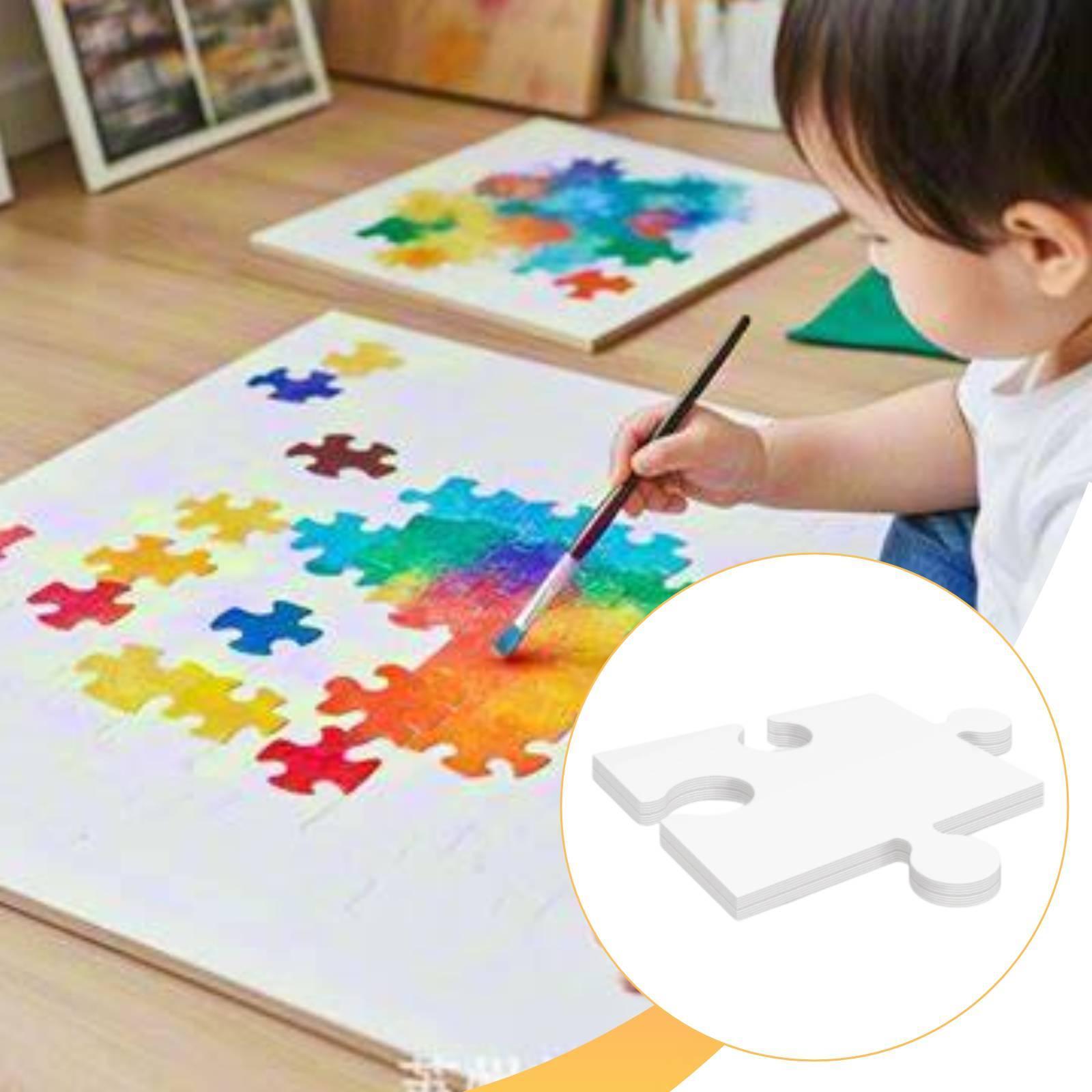 24枚の白い厚紙製ブランクジグソーパズル 30.5cmx28 - Puzzle Blank White のレビューと価格