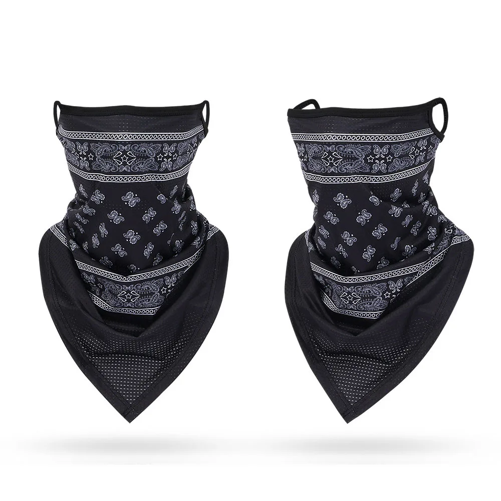 イヤーループ付き多機能バンダナマスク,フェイスカバー,黒,白 - Bandana Blank White のレビューと価格