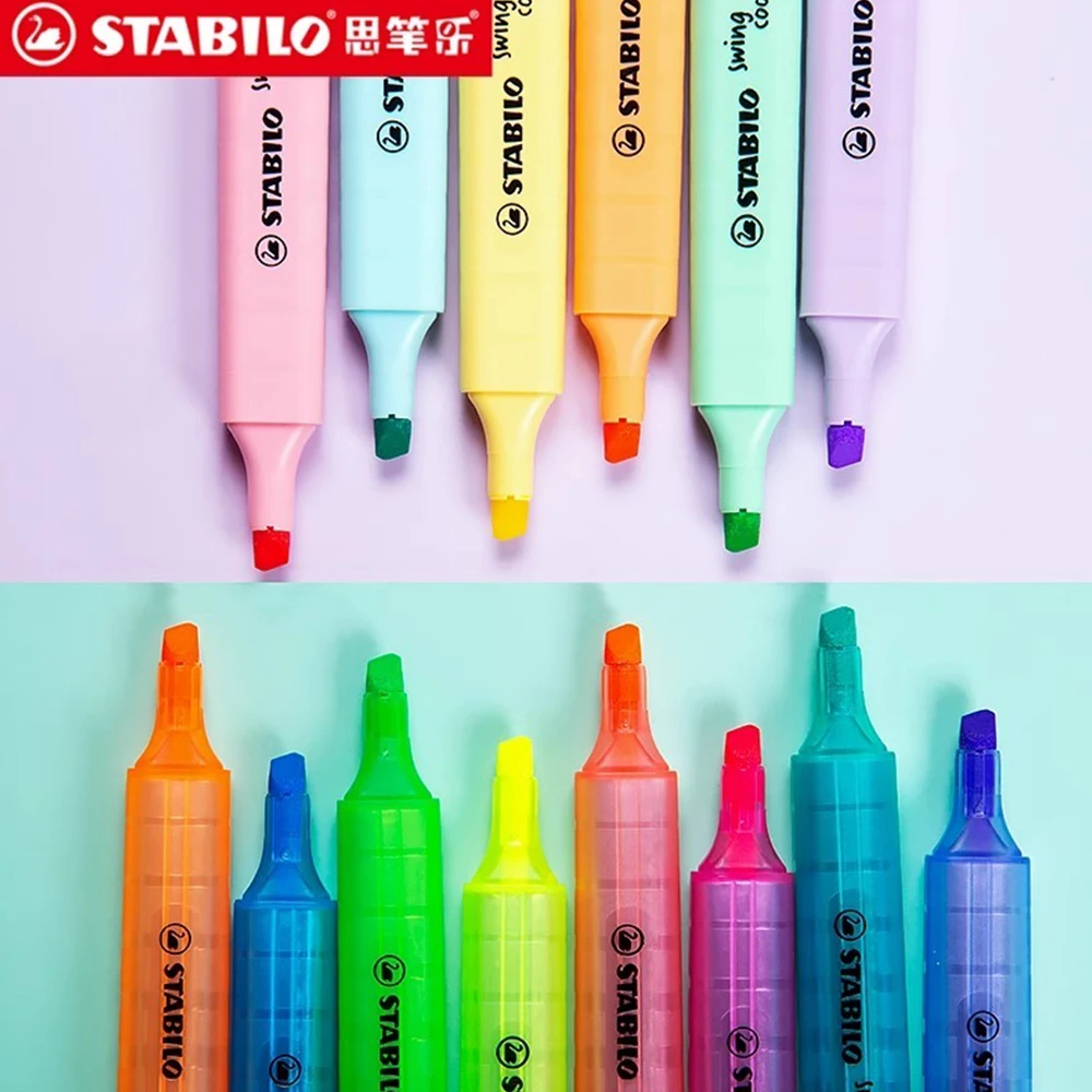 文房具学校および事務用品セット、パステル蛍光ペンマーカー、マ - Stabilo Marker Swing Cool のレビューと価格
