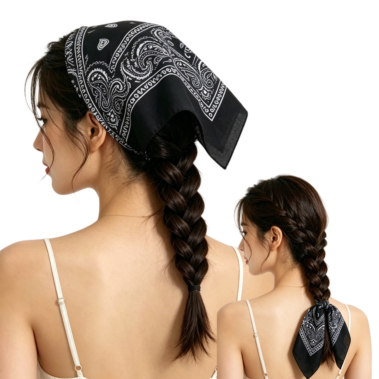 1/2/4/10 個ヒップホップカウボーイペイズリースカーフ - Bandana Blank White のレビューと価格