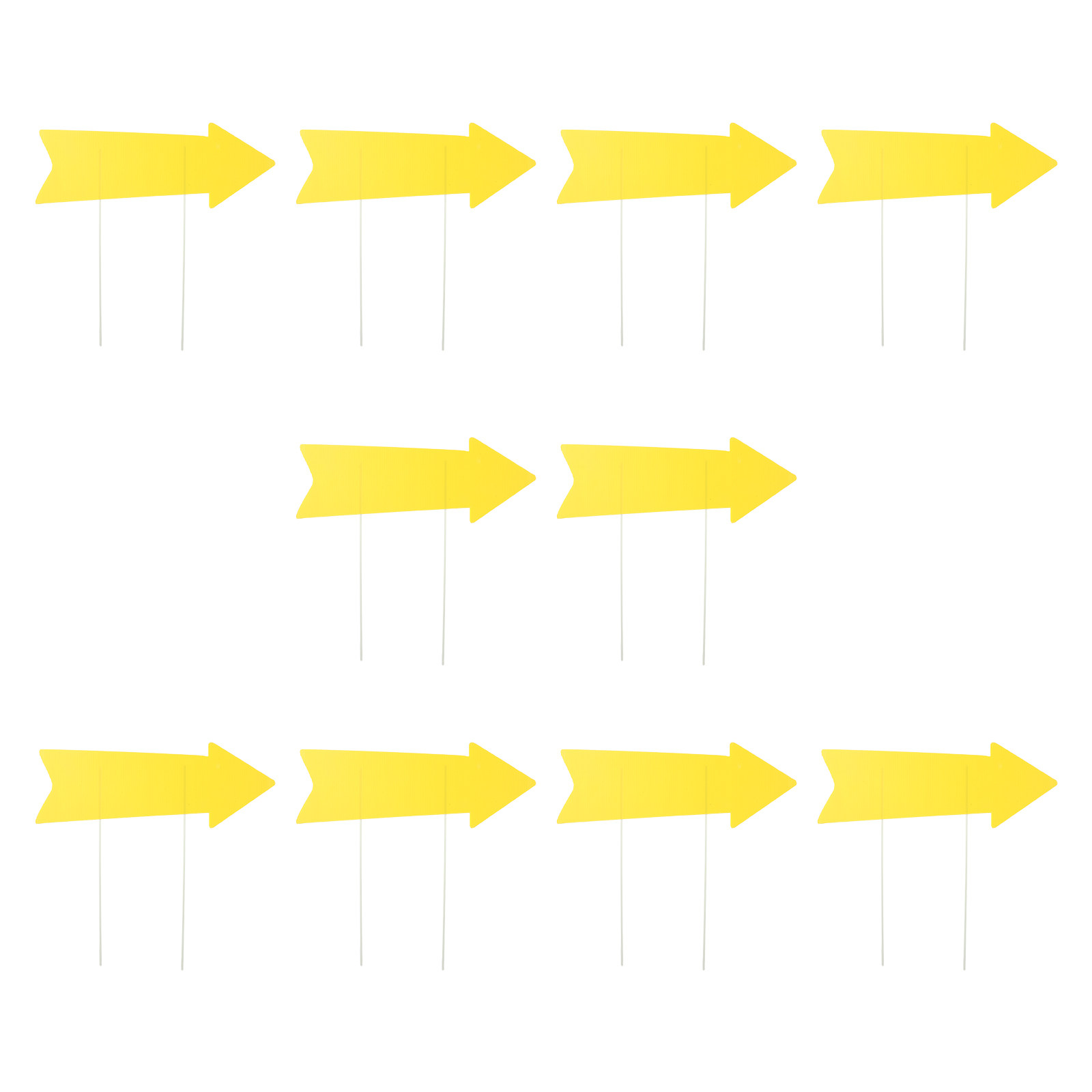 10個入り 無地の矢印型ヤードサイン 黄色 防水 波形プラス - Yard Sign Blank のレビューと価格