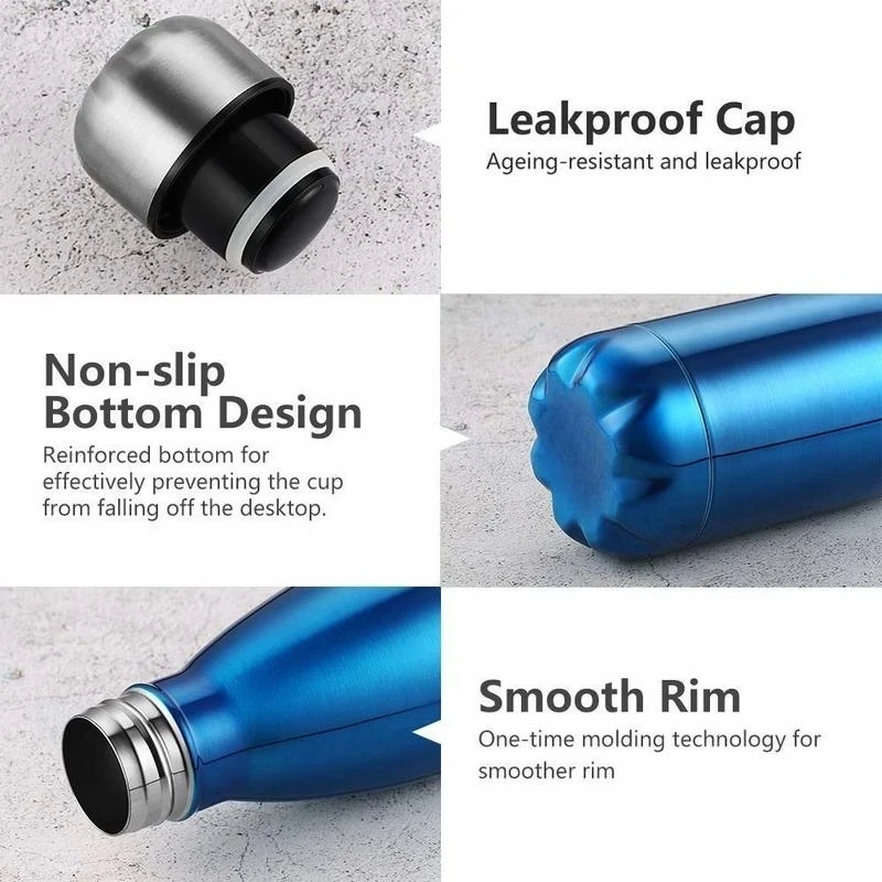 350/500/750/1000ml ステンレス製真空断熱水 - Water Bottle Blank のレビューと価格